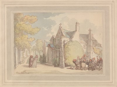 Monks Carousing Outside a Monastery by Thomas Rowlandson